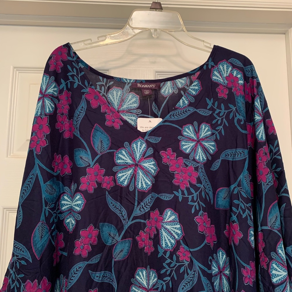 Romans navy caftan/ beach cover up.